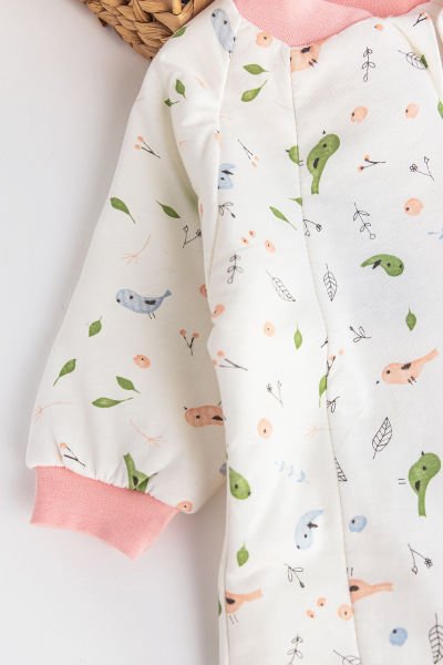 Kuş Desenli Kız Bebek-Çocuk Uyku Tulumu
