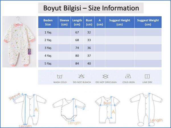 Kuş Desenli Kız Bebek-Çocuk Uyku Tulumu