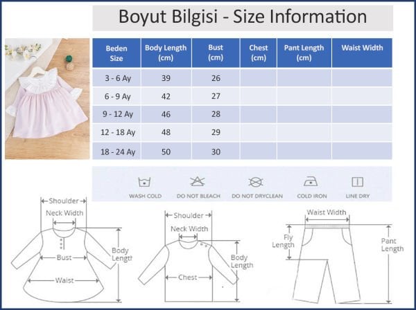 Fisto Detaylı Uzun Kollu Pembe Kız Bebek Elbise