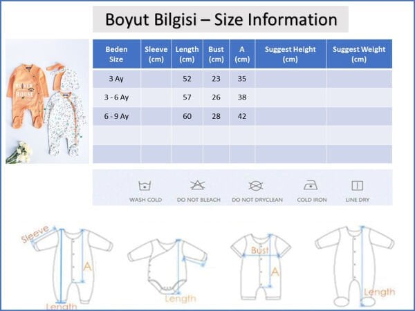 My House Bebek Tulum Uzun Kollu İkili Bebek Tulum