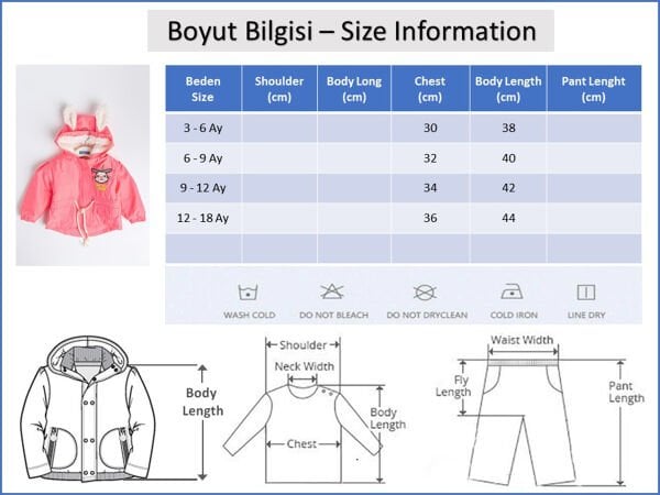 Unicorn İşlemeli İçi Peluş Neon Pembe Kız Bebek Mont