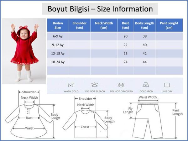 Kapüşonlu Fiyonklu 100% Pamuk Kız Bebek Elbise PEMBE - 18-24 AY