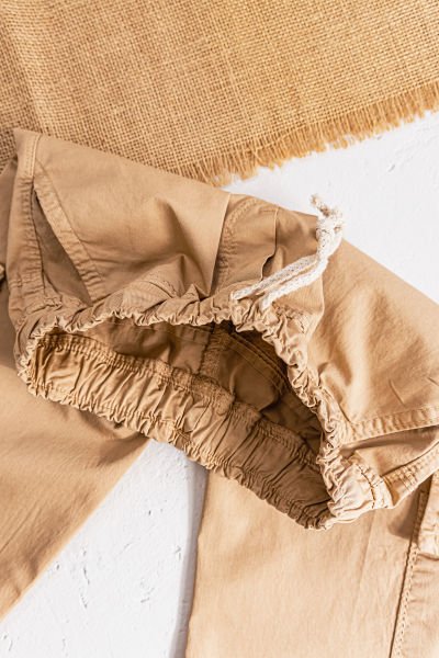 Gabardin Kumaş Salaş Kesimli Erkek Çocuk Kargo Pantolon Camel - 2 Yaş