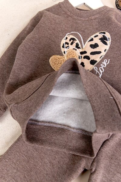 Peluş Hırkalı İki İplik Kışlık Kız Bebek Takım Set