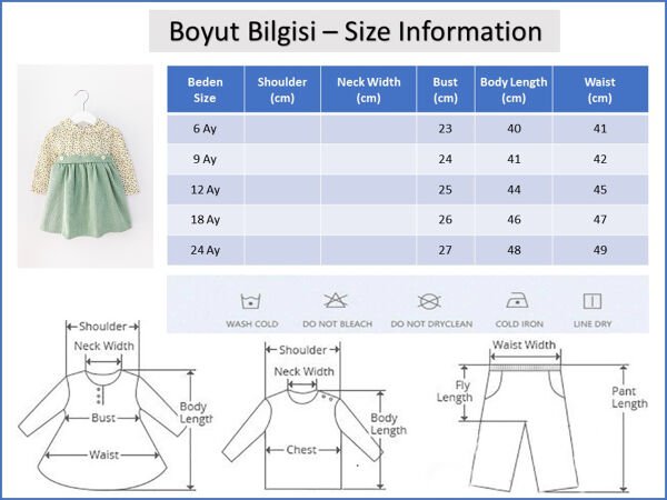 Gömlek Yakalı Kadife Bebek Elbise