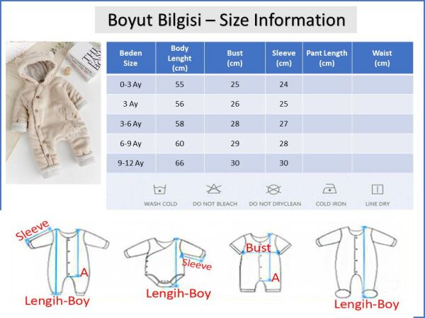 Ayıcık Figürlü Welsoft Peluş Astronot  Kışlık Kız Erkek Bebek Tulum
