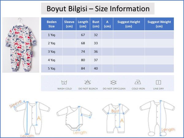 Dino Figürlü Bebek-Çocuk Uyku Tulumu