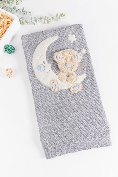 Ayıcık Figürlü Kız/Erkek Welsoft Astarlı Bebek Battaniye