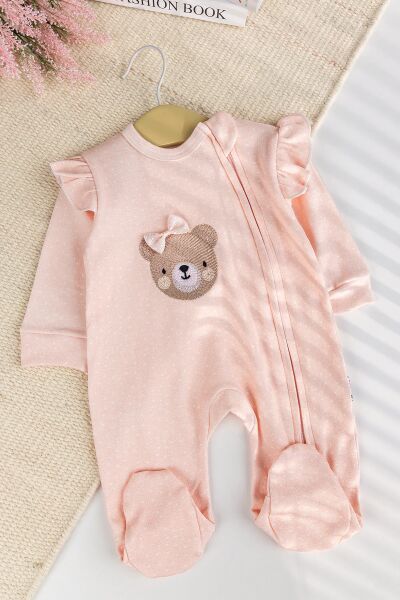 Üçlü 100% Pamuk Kız Bebek Tulum