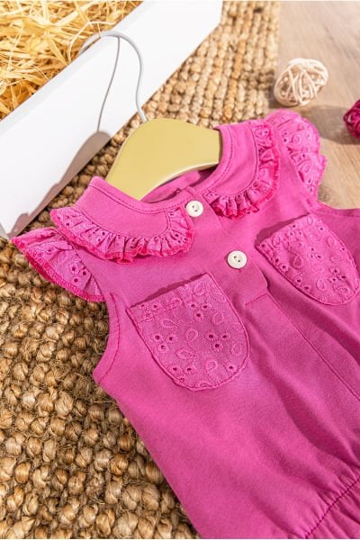 Güpürlü Fırfırlı Yazlık 2'li Kız Bebek Takım