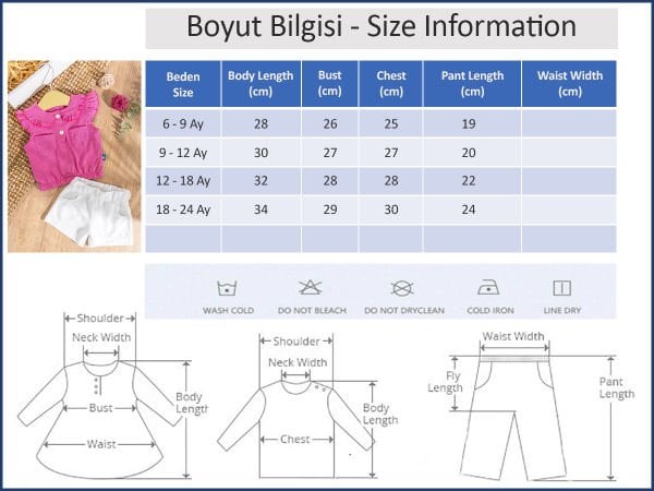 Güpürlü Fırfırlı Yazlık 2'li Kız Bebek Takım