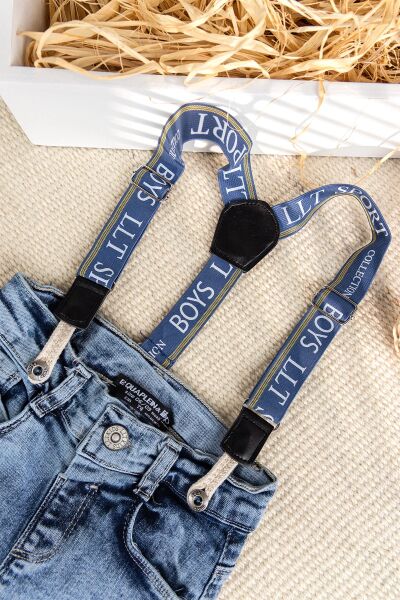 Askılı Denim Şık Kot Erkek Bebek Pantolon