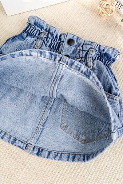 Fiğürlü Denim Şık Kız çocuk Kot  Etek