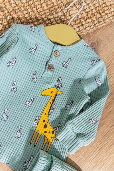 Zürafa Desenli 2'li Erkek Bebek Takım