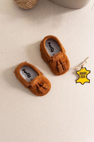 Hakiki Deri Erkek Bebek İlk Adım Bebek Patik