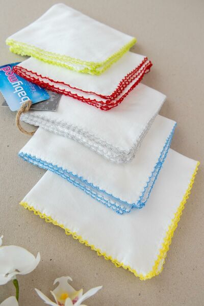 Organik Pamuk Bebek Ağız Silme Mendili 10 Lu Bebek Mendil