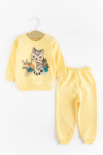 Figürlü Kız/Erkek Bebek Pijama Takımı SARI - 2-3 Yaş