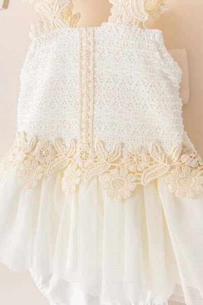 Kız Bebek Elbise Dantel Detaylı Askılı Yazlık Bebek Elbise