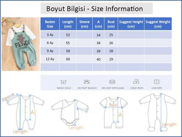 Ayıcık Desenli Erkek Bebek Tulum Salopet Takım