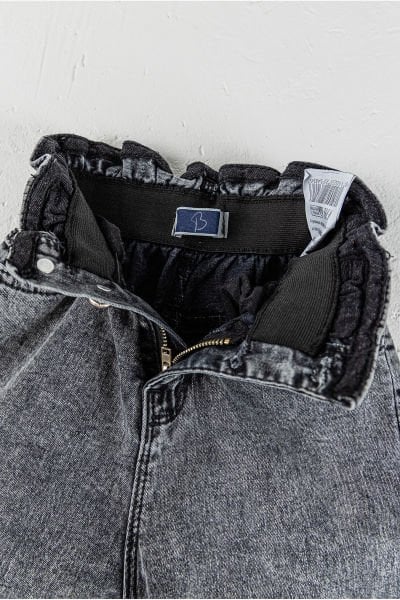 Yüksek Bel Kız Çocuk Kot Pantolon Çocuk Jean