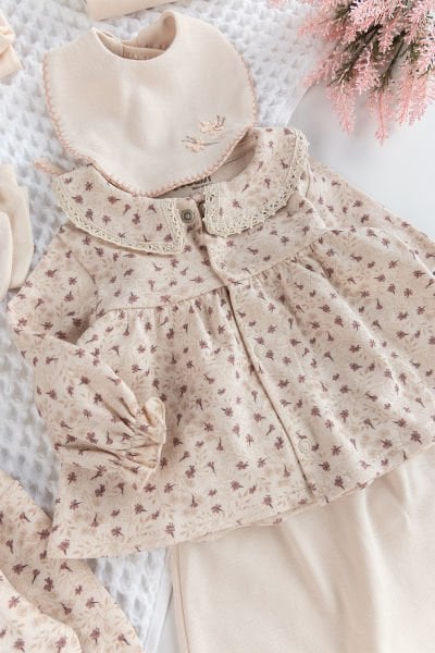 Çiçek Desenli 10'lu Kız Bebek Hastane Çıkışı Bebek Takımı