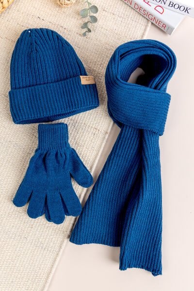 Garson Model  9-15 Yaş Erkek Çocuk Atkı Bere Eldiven Takımı