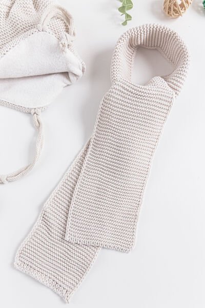 Ayıcık Figürlü 0-18 Ay Erkek Bebek Atkı Bere Eldiven Takımı