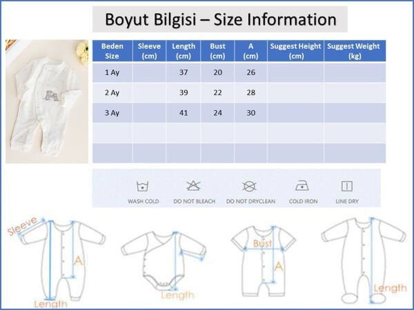 Prematüre Bebek Tulum Ayıcık Figürlü Bebek Tulum