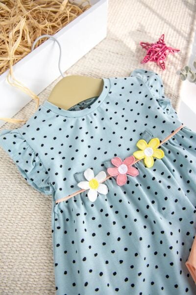 Taytlı Çiçekli Yazlık İkili Kız Çocuk Takım