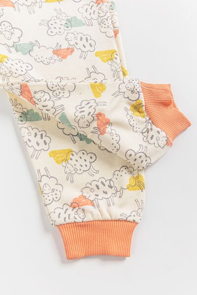 Sevimli Kuzu Önden Çıt Çıtlı Çocuk Pijama Takımı