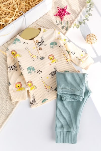 Aslan Temalı Erkek Bebek Takım