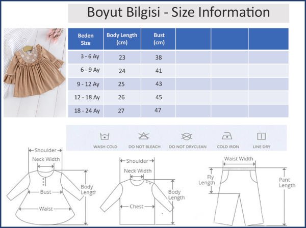 Yakası Güpürlü Fırfırlı Uzun Kollu Kadife Kız Bebek Elbise