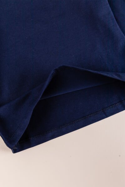 Uzun Kollu Çocuk Body Düz Renk Lacivert Çocuk Tişört