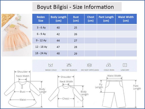 Güpür Yakalı Bandanalı Yazlık Müslin Bebek Elbise SOMON - 18-24 AY