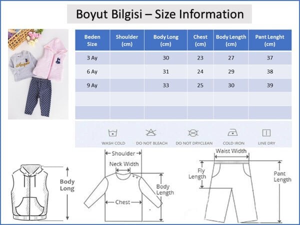 Angel İşlemeli Kapüşonlu Yelekli 3 Parça Kız Bebek Takım