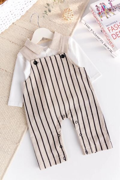 Erkek Bebek 100% Pamuk 2'lia  Salopet Tulum Set