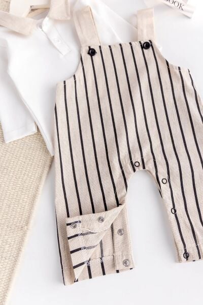 Erkek Bebek 100% Pamuk 2'lia  Salopet Tulum Set