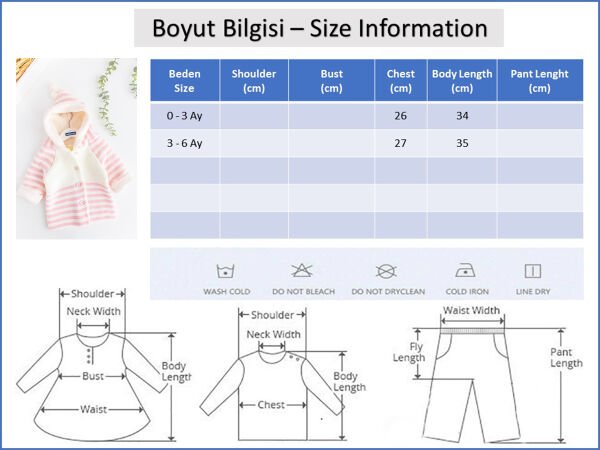 Kapüşonlu Pembe Çift Katlı Triko Kız Bebek Hırka