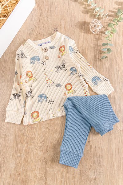 Sevimli Hayvanlar Figürlü 2'li Erkek Bebek Takım