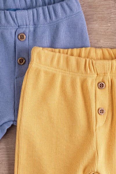 Erkek/Kız Bebek Tek Alt Pantolon mavi-sarı -  6-9 AY