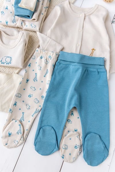 Aslan Temalı 100% Pamuk 10'lu Erkek Bebek Hastane Çıkışı Bebek Takımı Set