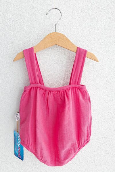 Minik Tavşan Kız Bebek Tulum Salopet Bebek Takım PEMBE - 6-9 Ay