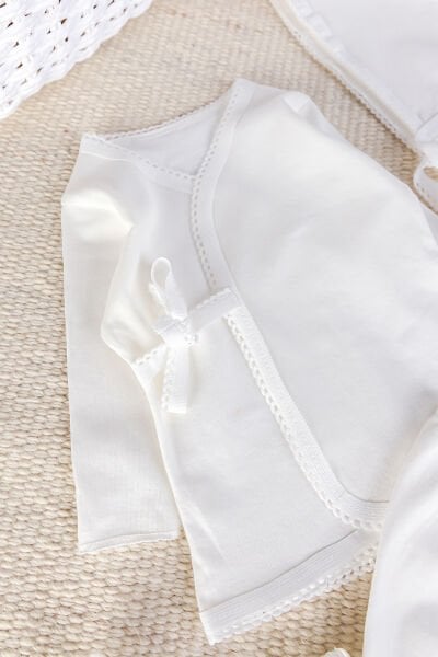 Natural %100 Pamuk 5'li Kız Erkek Bebek Hastane Çıkışı Zıbın Seti Yeni Doğan Açil İhtiyac Seti