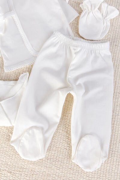 Natural %100 Pamuk 5'li Kız Erkek Bebek Hastane Çıkışı Zıbın Seti Yeni Doğan Açil İhtiyac Seti