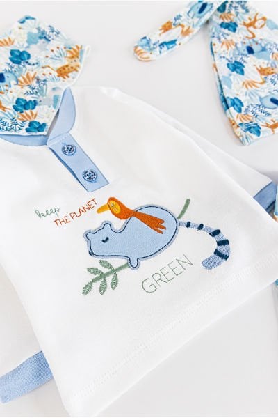 Orman Temalı 5 Parça Erkek Bebek Hastane Çıkışı Bebek Takımı