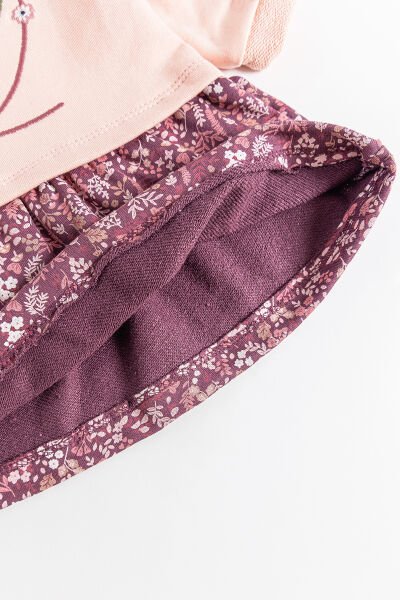 Çiçek Nakışlı Uzun Kollu Kız Bebek Elbise SOMON - 18-24 AY