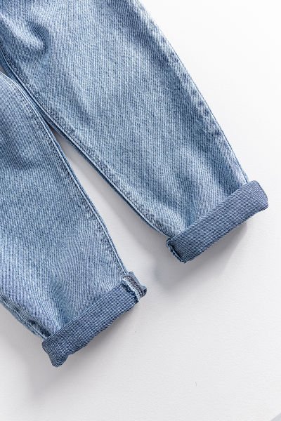 Yüksek Bel Kız Çocuk Kot Pantolon Çocuk Jean MAVİ - 6 Yaş