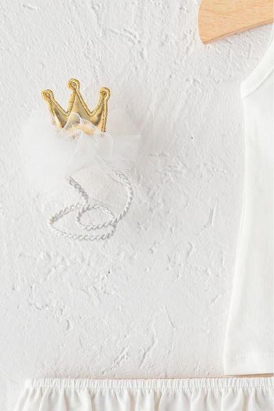 Tütü Etekli Bandanalı Yazlık Kız Bebek Takım