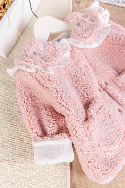 Welsoft Kışlık Kız Bebek Mont Hırka SOMON -  12 Ay