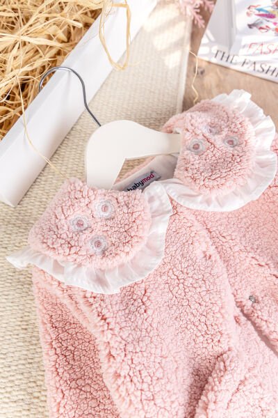 Welsoft Kışlık Kız Bebek Mont Hırka SOMON -  12 Ay